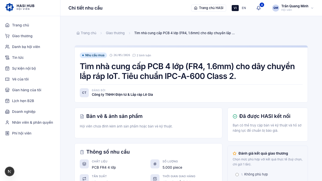 Nhu cầu sau khi xác nhận kết nối, hai bên đã kết nối
